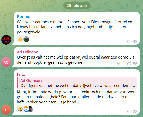 Ondertussen op Telegram.