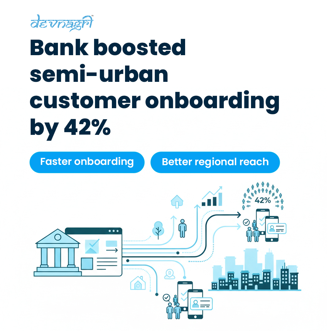 DevnagriAI's tweet photo. One of top tier semi-urban bank improved semi-urban onboarding by 42% simply by closing language gaps.
That’s not convenience — that’s impact.
Read more - https://t.co/DwRNfPvFSv !
#DevnagriAI #BankingCX #MultilingualCustomers https://t.co/pnIsbCnGS1