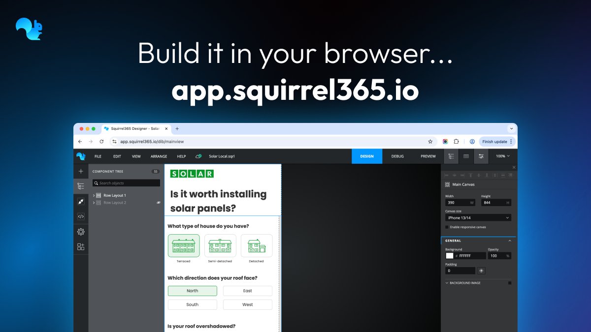 Squirrel_365's tweet photo. Did you know you can access the Squirrel365 Designer from your browser? No need to download anything - just go to https://t.co/Wu5gnSVmGp and start building your next app!
#AppBuilder #NoCode https://t.co/GhRbn1uq4s