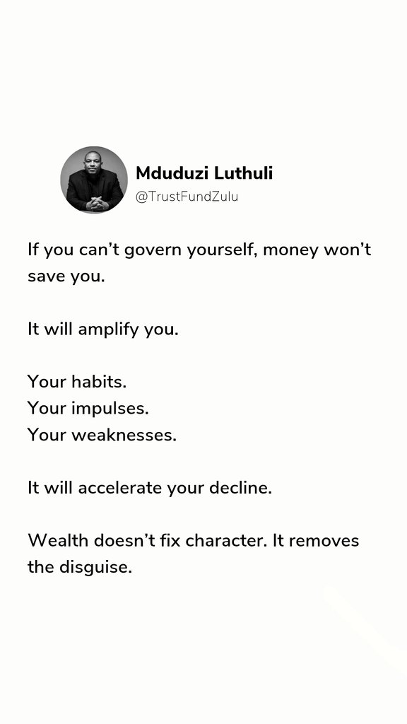 TrustFundZulu's tweet image. #WealthBuilding #Character #FinancialDiscipline