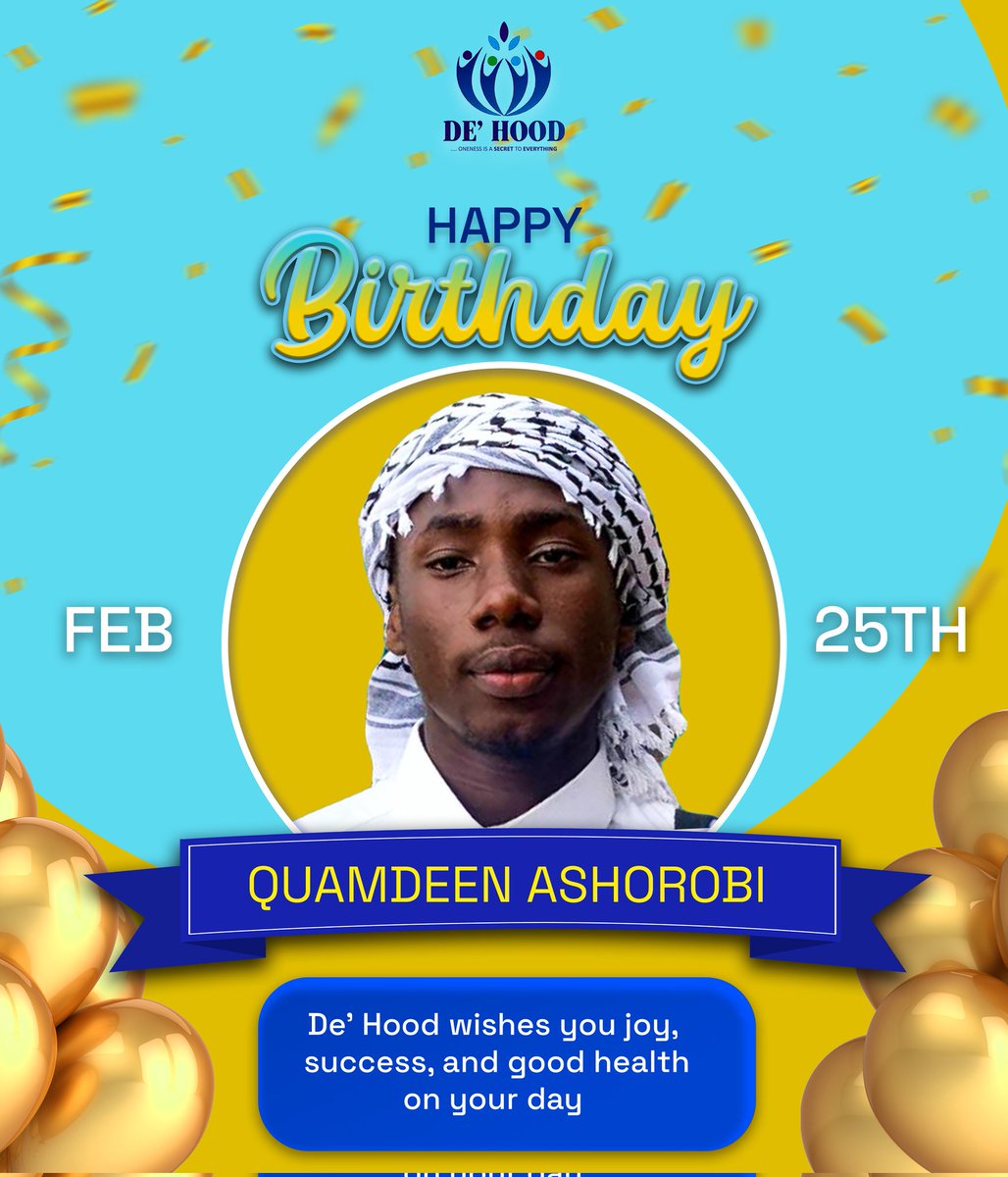 DeHood2020's tweet photo. Happy Birthday Quamdeen🎉🎉🥳🥳

De'Hood wishes you joy, success, and good health on your special day. 🥳 https://t.co/Ia972k9sTD