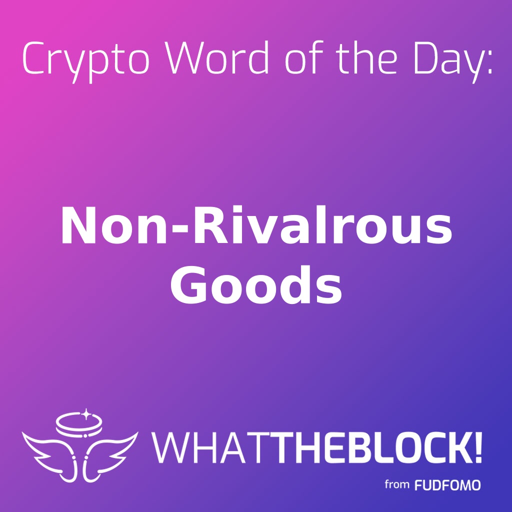 fudfomogroup's tweet photo. 🔐 Crypto Word of the Day: Non-Rivalrous Goods
Think about a song you listen to online—when you listen, it doesn't stop someone else from listening too. That's what "non-rivalrous goods" ...
https://t.co/7iR4TmniJ8
#Crypto #Blockchain #WhatTheBlock https://t.co/ht1v5Shfwo