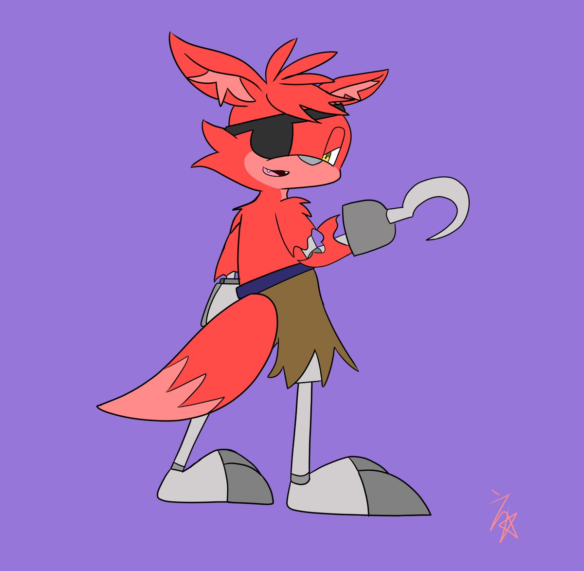 RT @eggplant3752: #FNAF #獣人化 #foxyfnaf 海賊キツネが盗塁しに