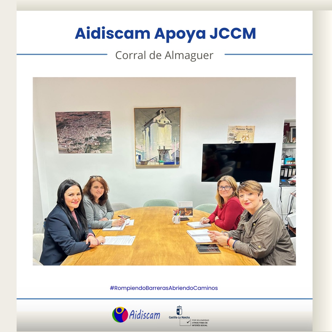Ayer nos reunimos en Corral de Almaguer con el Ayuntamiento (alcaldesa Manuela Lominchar y concejala Ana Isabel Ramírez Canorea) para coordinar los proyectos de #AIDISCAM este año: infancia, familias, centros educativos y romper estigmas. 💙
#RompiendoBarrerasAbriendoCaminos