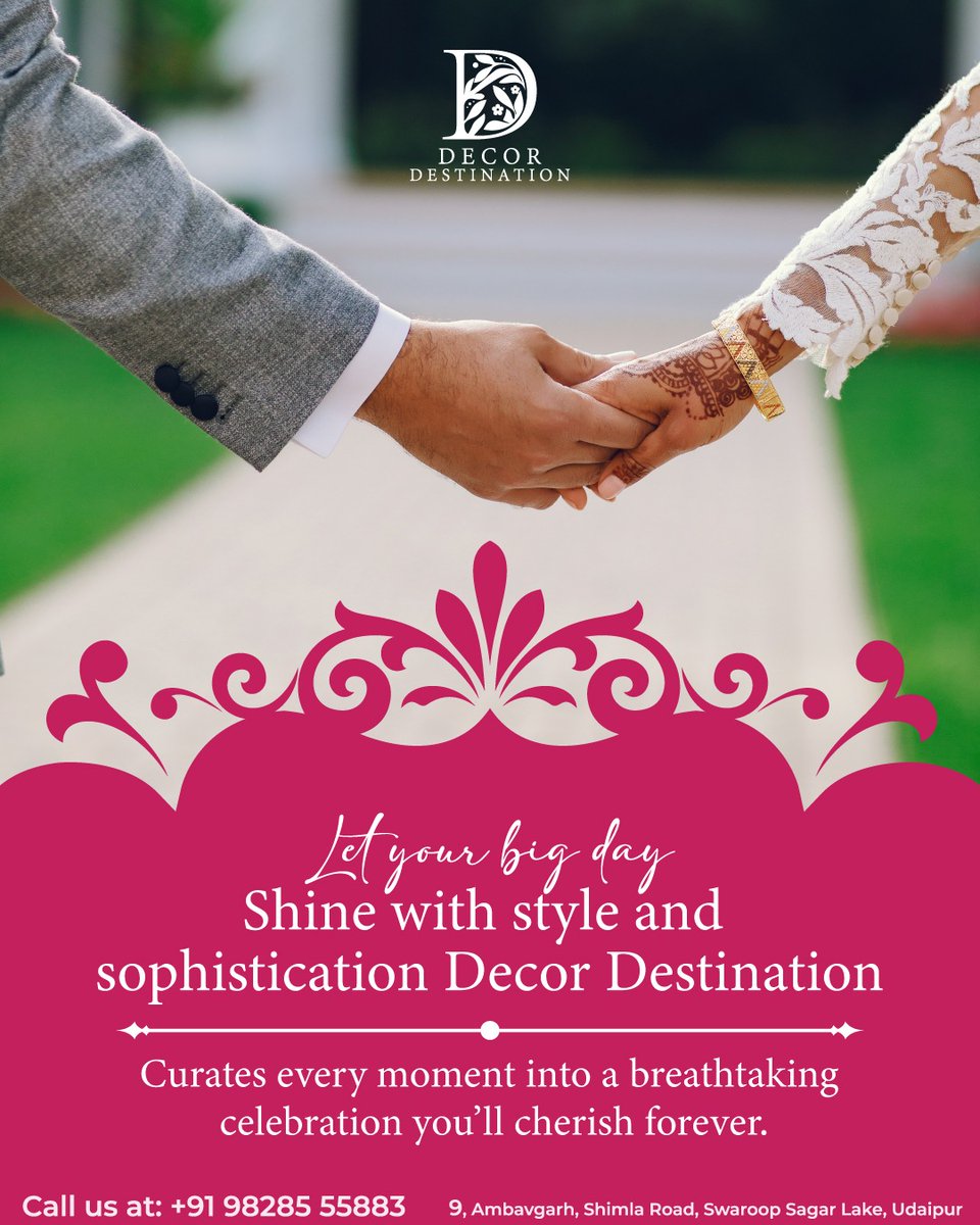 DecorDestin's tweet photo. Elegant Wedding Moments by Decor Destination
Let your big day shine with elegance. Decor Destination creates celebrations you’ll cherish forever.
📞 Call us: +91 98285 55883
🌐 Website:https://t.co/bSwz19fcjX
 #DecorDestination #WeddingDecor 
#LuxuryWedding #UdaipurWedding https://t.co/WUw6VXf6TC