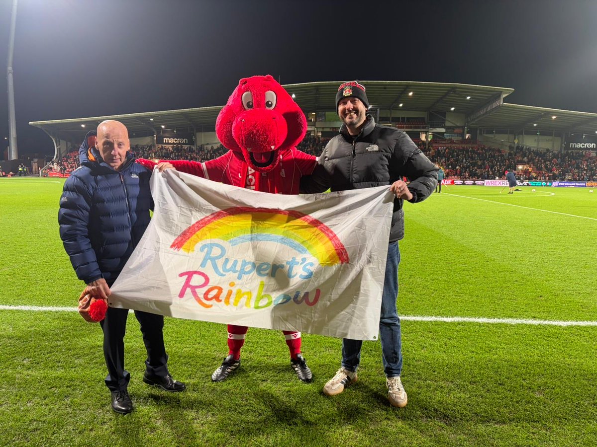 Last night we had the honour of being invited back to <a href="/Wrexham_AFC/">Wrexham AFC</a> to be presented with a cheque from the stewards, who very kindly raised £200 for Rupert 🌈

We really do appreciate the incredible support we’ve received from the club ❤️ #WxmAFC 

justgiving.com/crowdfunding/r…