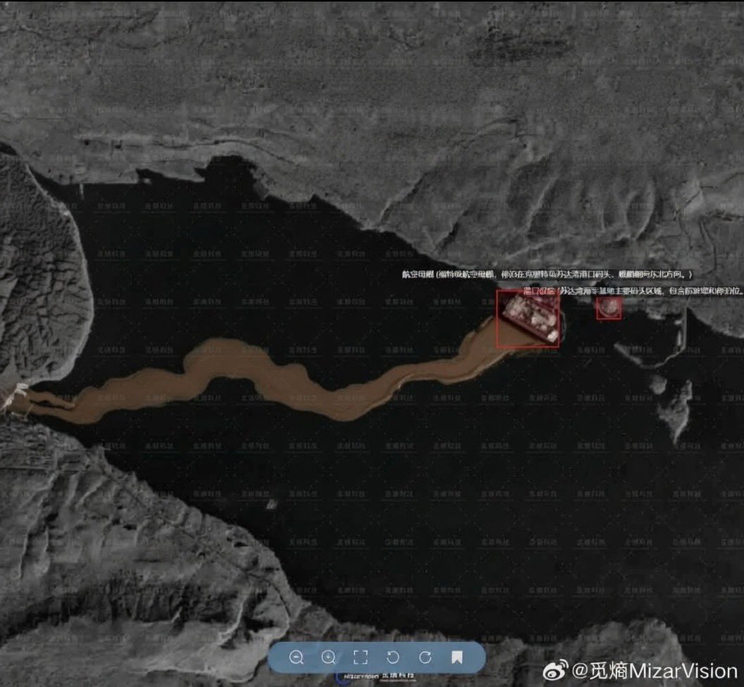 Chinese satellite imagery today released the money shot: the mighty USS Gerald R. Ford, America’s $13-billion pride and joy, majestically steaming forward at the head of its very own continent-sized shit comet.

Caption writers in Shanghai are currently fighting over who gets to