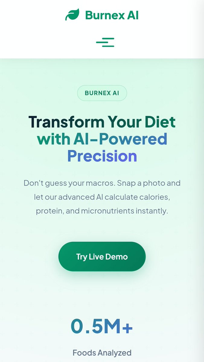 Introducing BURENX AI – Your Smart Fitness &amp; Nutrition Partner!

Just snap your meal 📸 and get instant calories, protein &amp; full nutrition details.
Plus, personalized daily intake recommendations based on your goals

👉 Try it now: burnex.levia.in

#BURENXAI #FitnessTech