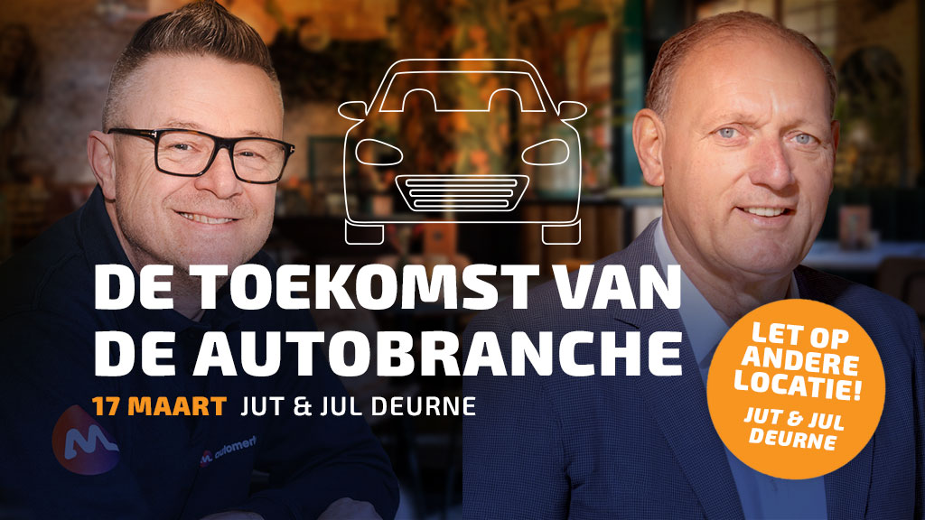 Presentatoren Niels Crooijmans en Rick van Roij ontvangen 17 maart twee toonaangevende gasten uit de autobranche om samen vooruit te kijken naar de mobiliteit van morgen.
Aan tafel schuiven aan: Marchel Mertens van Auto Mertens en Frank Sonnemans van Kia VDNS.