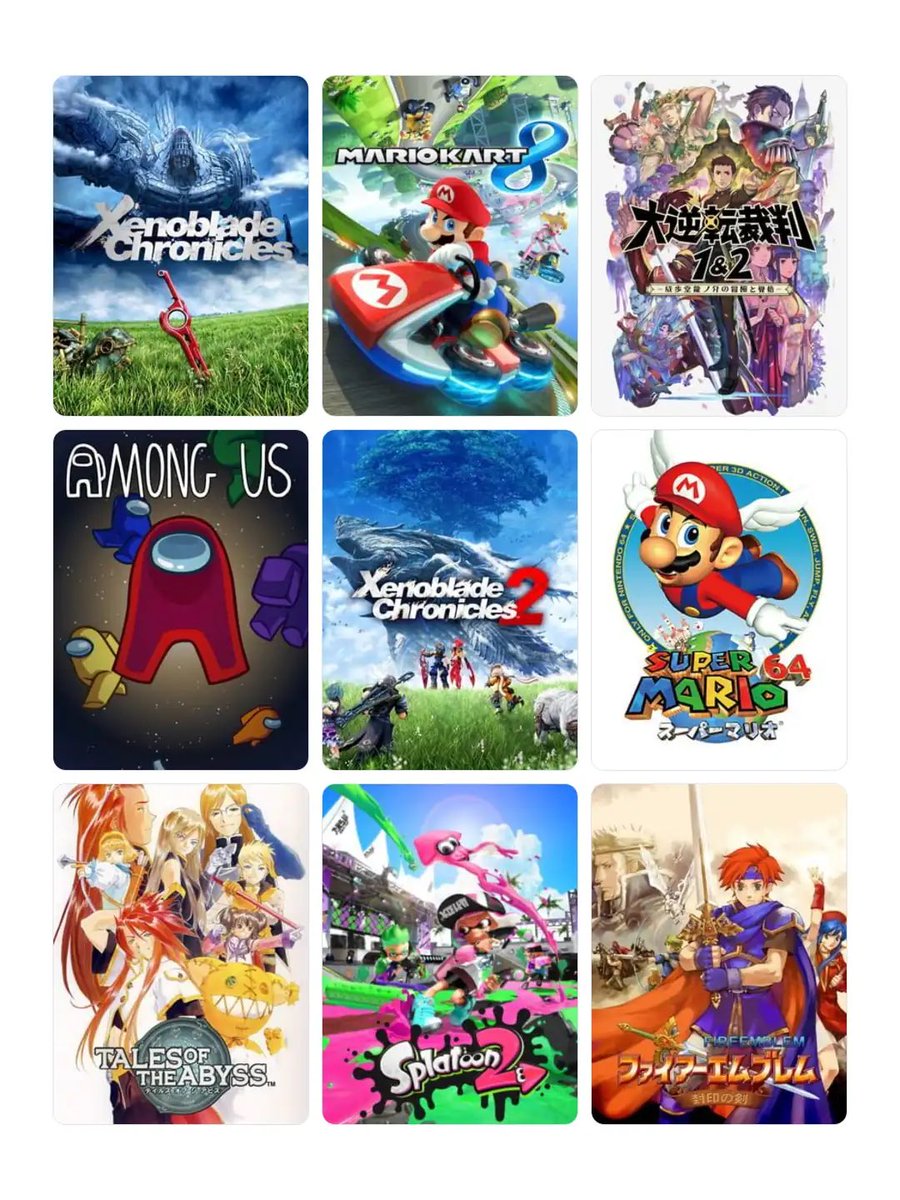 選んでみた！ 1. ゼノブレイド 2. マリオカート8 3. 大逆転裁判 1 & 2