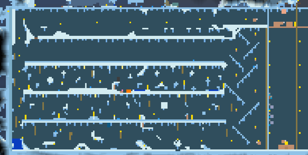 #泰拉瑞亞宜居計畫 (7)
恭賀新喜╰(*°▽°*)╯各位！
雪仗場整理好啦✨現在只缺朋友了……

接下來的一年要進行新的冒險
在再次回到工地之前
歡迎各位提出都更順序與建議
包括但不限於：
地獄尬鯊場
叢林跑酷/逃脫
狼人殺、守衛戰選址……
各位覺得在泰拉瑞亞裡還有什麼可以做的呢👀

#浪浪的奇幻冒險