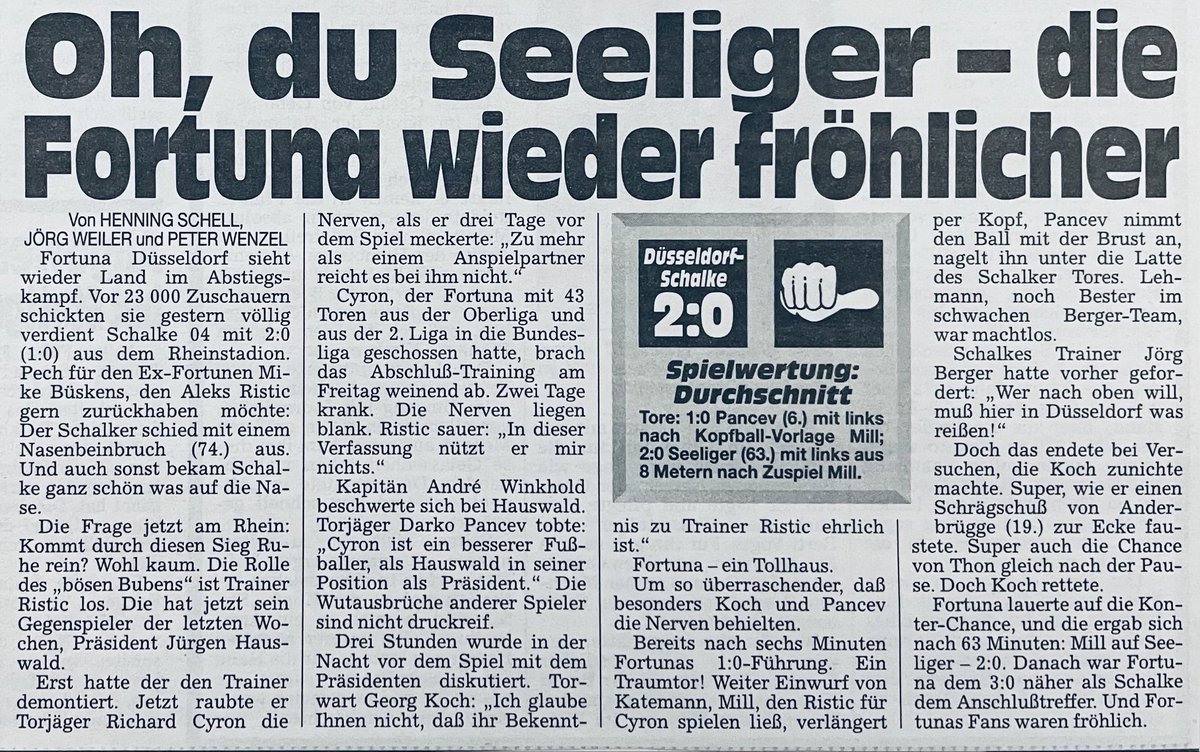 25.02.1996 - „Und auch sonst bekam Schalke ganz schön was auf die Nase“
#Schalkevor30 #S04