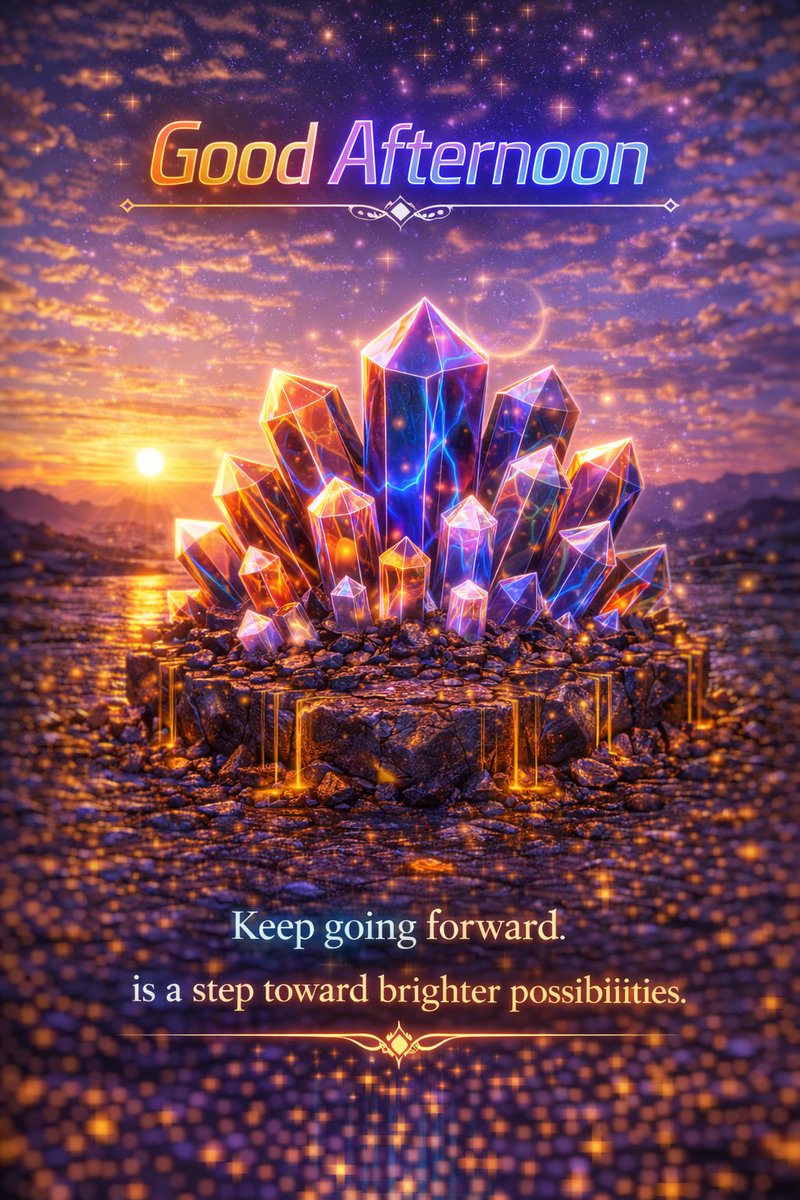 Good Afternoon, starseeds 🌅 
Keep going forward.
Every single step is a sparkle toward brighter possibilities. 💎 ⚡ 
Let your inner crystals shine.