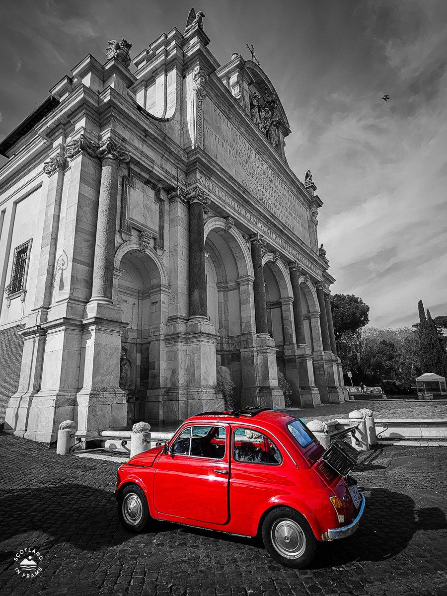 StephenAHenry's tweet photo. Everyone knows that I love a wee red colour pop - especially an Italian one.

This image of an original red Fiat 500 was taken at Fontana dell'Acqua Paola in Trastevere, Rome.

#ScotlandinFrame #Red #Fiat500 #Rome #Italy https://t.co/oUDZJGHXKQ