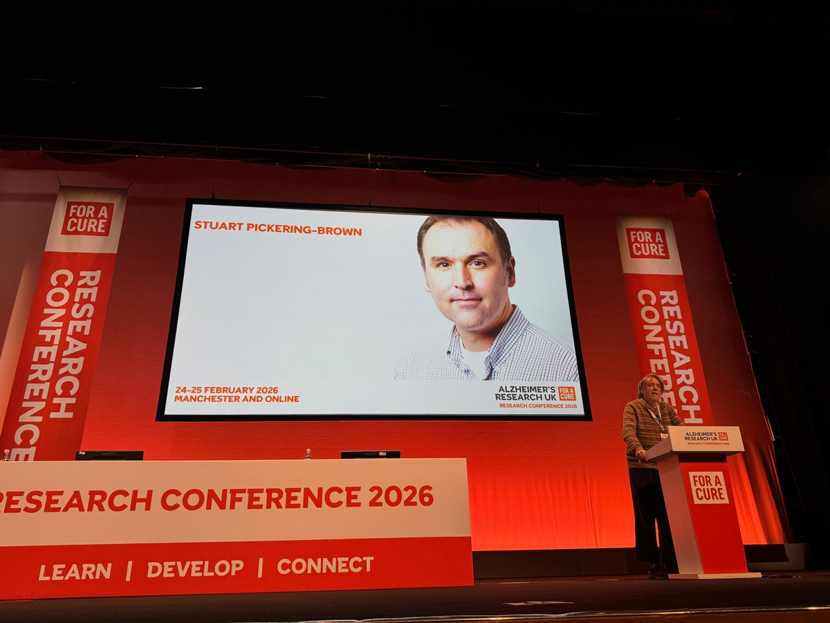 AlzResearchUK's tweet image. Professor Sir John Hardy, world-known researcher and Alzheimer’s Research UK's Vice President speaking at #ARUKConf this morning. Research momentum is building.