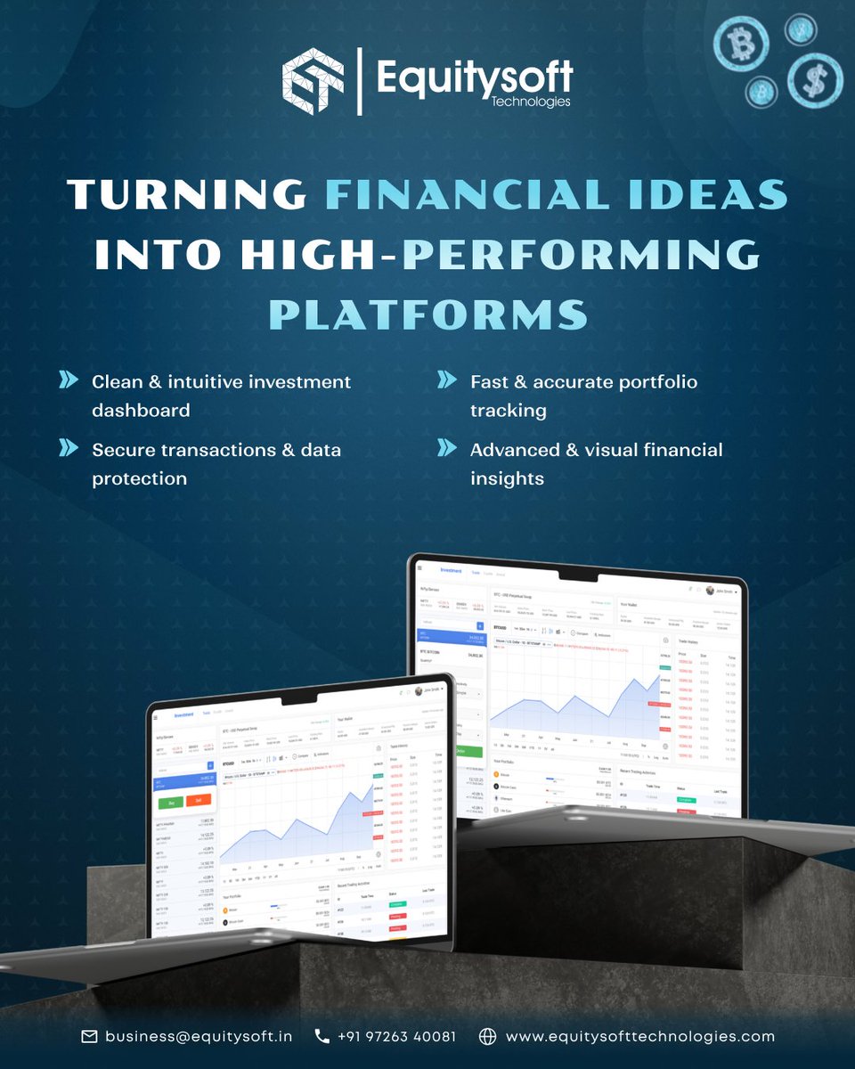 equitysoft's tweet photo. Have a financial idea? Let’s turn it into a powerful digital platform 💡💰
.
#FinTechDevelopment #InvestmentPlatform #WealthTech #CustomSoftware #Equitysoft💜 https://t.co/YZF39qCdvR