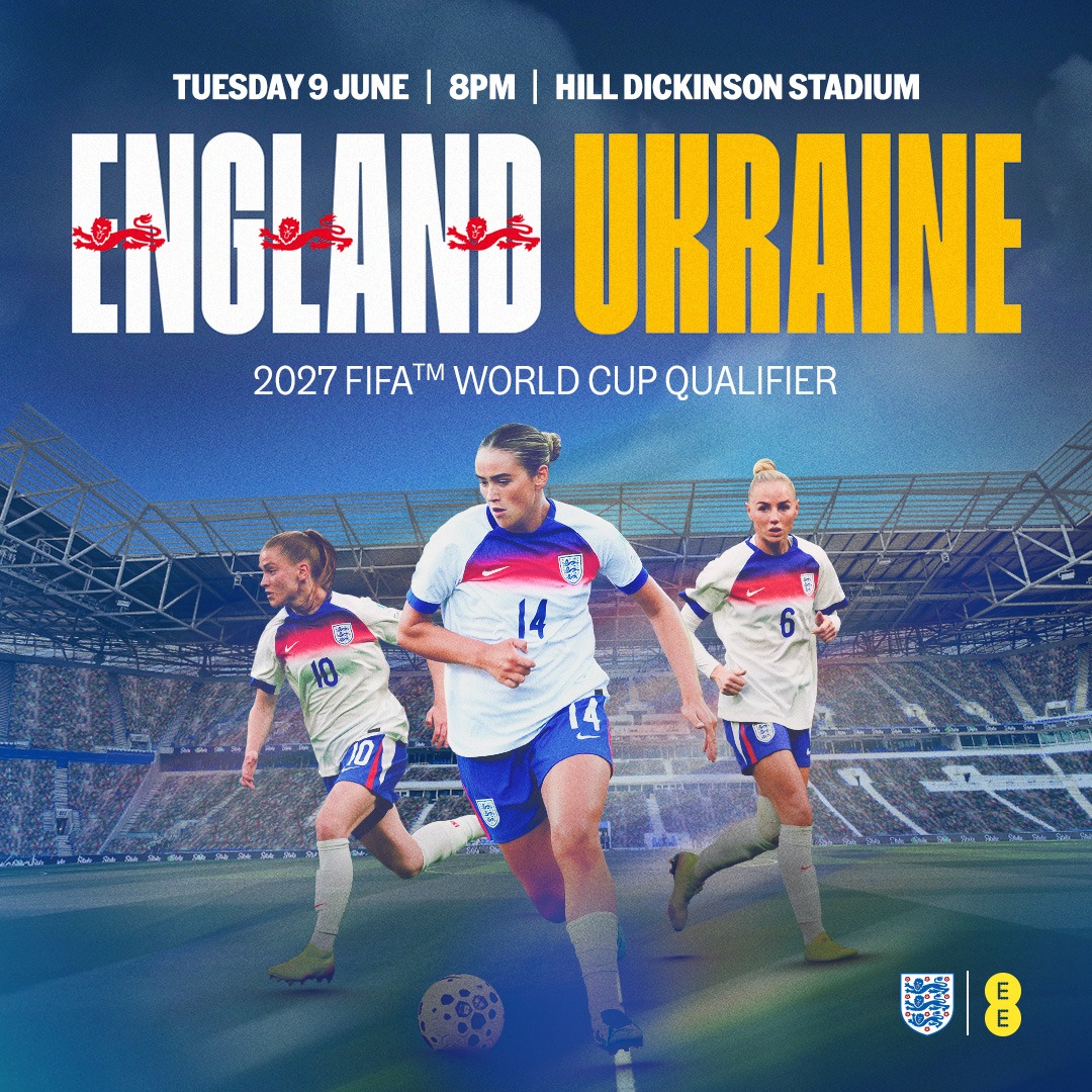 Lionesses's tweet photo. Our #Lionesses will play their final @FIFAWWC qualifier against Ukraine at @Everton's Hill Dickinson Stadium 🏟️

Click below for more information and ticket news ⤵️