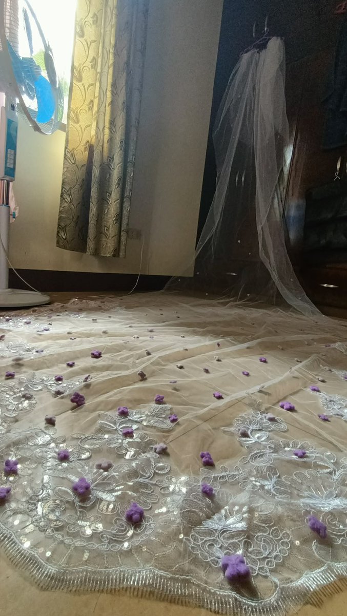uaenacrossing's tweet photo. My veil 😭 I wasn't able to take a good pic for my veil. but me, my mom, and my brother needle-felted every single flower that we glued on itl. I wish it had more official photos. https://t.co/LbwTrUXQWr