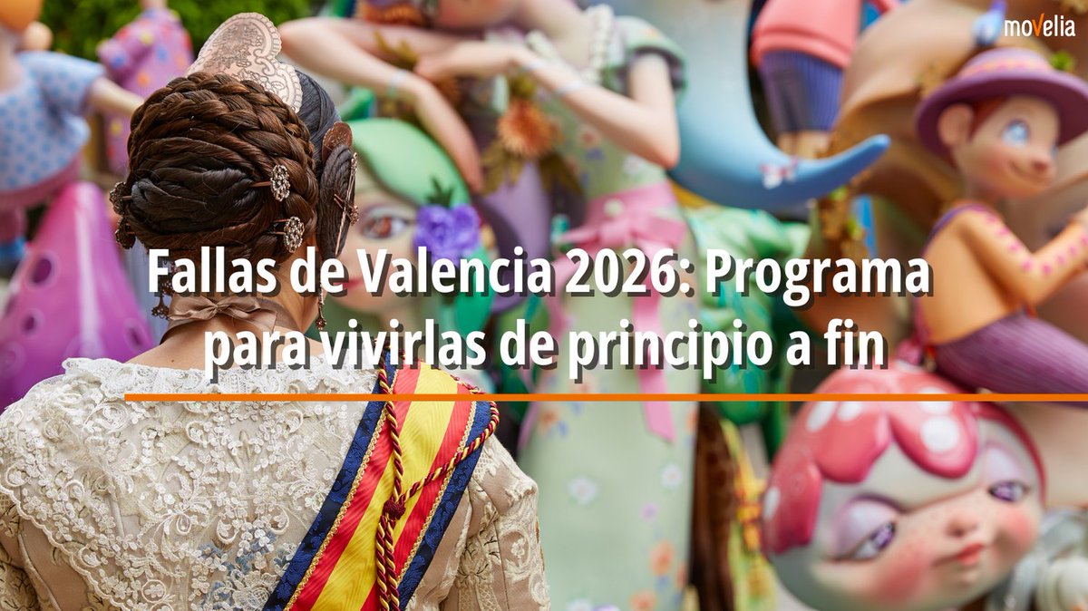 Se percibe el aroma a #pólvora en el ambiente y las bandas de #música resuenan 🎺🎆. Sí, estamos hablando de las #Fallas. 🔥

Aquí te dejamos el programa de las Fallas de Valencia 2026: bit.ly/4qRw3Bx

Con #Movelia puedes viajar en #bus o #tren hasta #Valencia. 🚍🚆