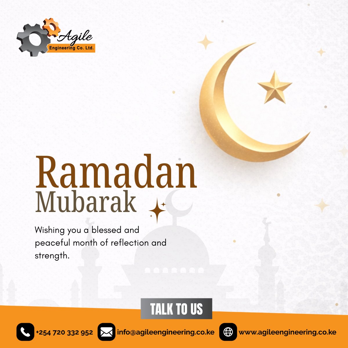 AgileCoLtd's tweet image. Ramadan Mubarak 🌙

Wishing all observing a month of peace, reflection, and renewed strength. As you focus on faith and family, we remain committed to delivering your projects with precision and integrity.

#RamadanMubarak #BuildKE #KenyaEngineering