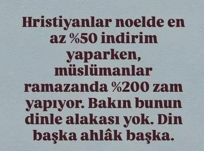 Din başka ahlâk başka🤷‍♀️