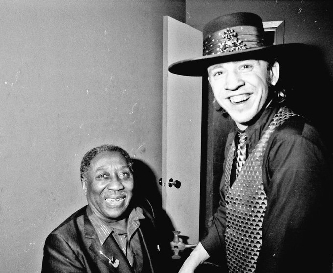Muddy Waters and Stevie Ray Vaughan. 
Photo by ©Kirby Warnock