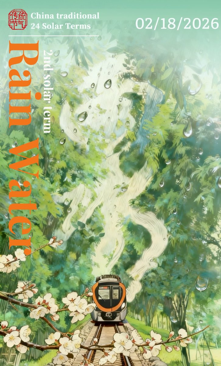 ChinaSpox_India's tweet image. Today is Rain Water, the second of China's 24 solar terms, marking the arrival of spring 🌱.
May the gentle rain awaken the earth, bringing vitality to nature and fresh energy to the year ahead.  🌿
#RainWater #SolarTerm