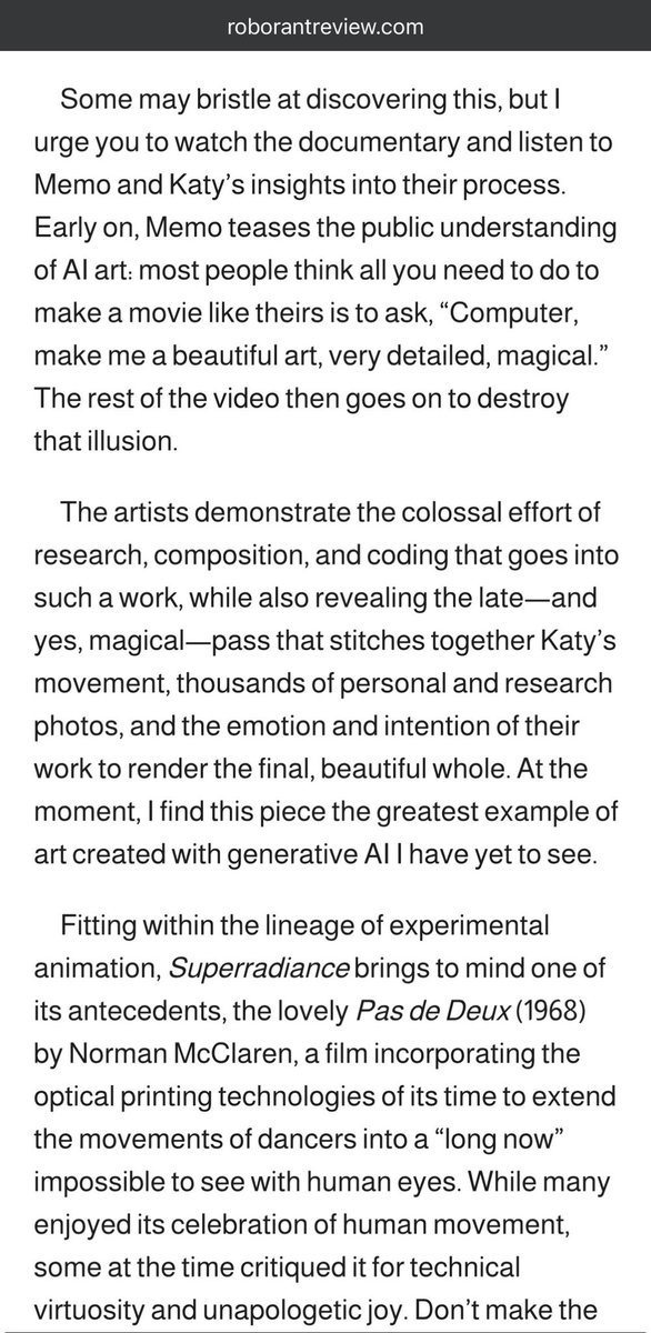 memoakten's tweet photo. Very moved by this incredibly thoughtful, nuance-filled review of SUPERRADIANCE @GrayAreaorg (w @KatieHofstadter) . Especially as it’s by OG new media artist Scott @snibbe! Even his critique is the most beautiful I’ve ever received 😅. So  grateful 🙏🙏🙏
https://t.co/Qdu90q41fL https://t.co/5QyYjzqRUg