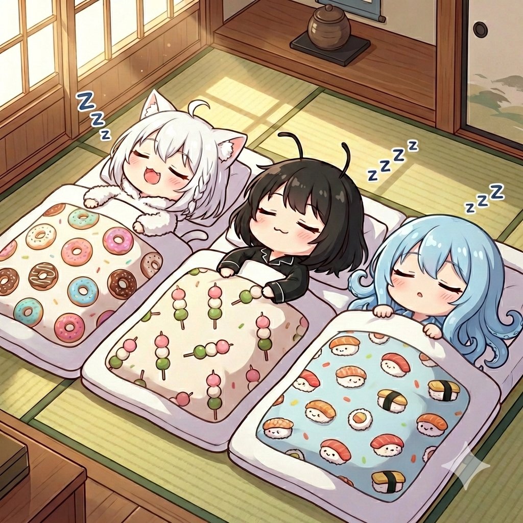 #AIイラスト
お昼寝ちびーず