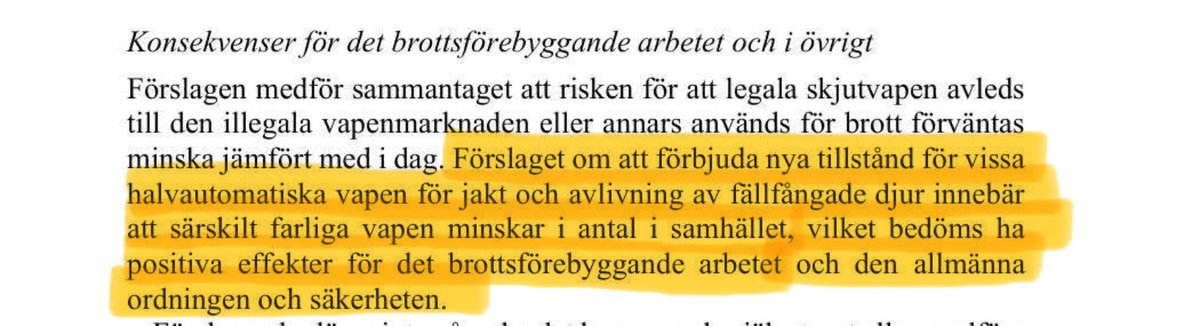 LtTorstenson's tweet photo. Vilket j_vla ordbajseri!

- Att förbjuda vapnen som aldrig förekommit i brott är alltså en brottsförebyggande åtgärd och minskar risken för störning av allmän ordning och säkerhet

#SwedishGunLobby https://t.co/4md8H3aA6G