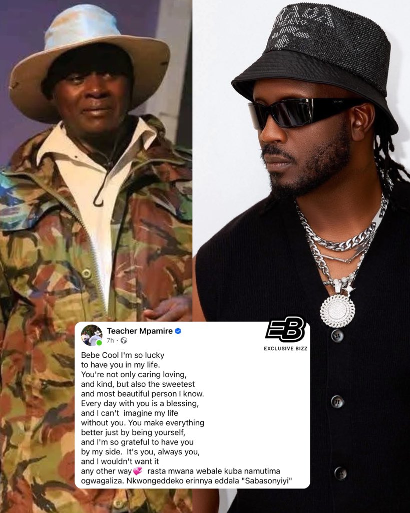 Comedian Teacher Mpamire praises singer Bebe Cool’s kindness and loving heart.