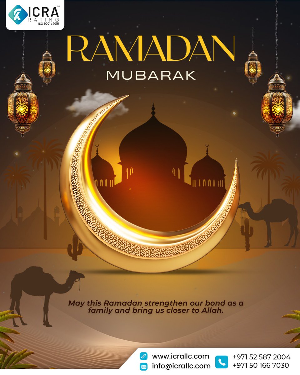 IcraRating's tweet photo. Ramadan Mubarak 🌙✨ As this sacred month begins, we extend our heartfelt wishes to you and your families. 🤍 May this time bring peace to your homes 🏡, light to your hearts ✨, and moments of reflection and gratitude. 🌙
#RamadanMubarak #RamadanKareem #RamadanGreetings https://t.co/soXUgd0EHi