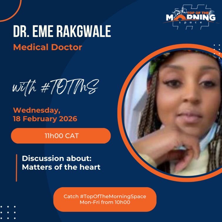 TOTMS_SA's tweet photo. 🕰️ Don't wait! 

Learn how to spot a heart attack and what to do if it happens. 

Join Dr Eme Rakgwale @DrEmeRakgwale on #TopOfTheMorningSpace for out #WellnessWednesday feature at 11am. 

PS: Join us at 10am for some awesome love songs dedicated to #WCW. 

#MattersOfTheHeart #CardioHealth