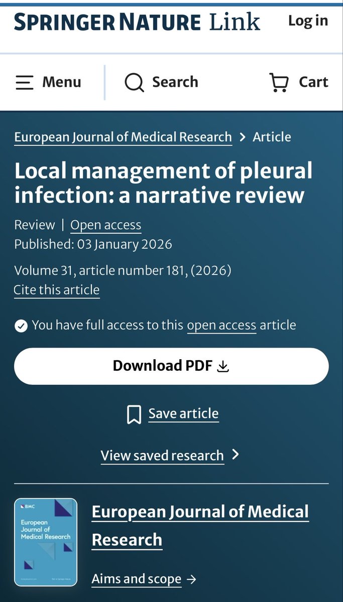 infeccHRUmalaga's tweet photo. Las #neumonias🫁pueden complicarse: #DerramePleuralComplicado o #Empiema🟢y los #AntibioticosSistemicos NO son suficientes💊❌.En #EurJMedRes REVISIÓN🙇🏻‍♂️ sobre CUANDO⏳y COMO 🔪💉utilizar tratamientos #locales (drenaje, suero, ATB, cirugía…)
🔗🆓 https://t.co/pBbsnOcZr3 https://t.co/TwRnNiwsWT