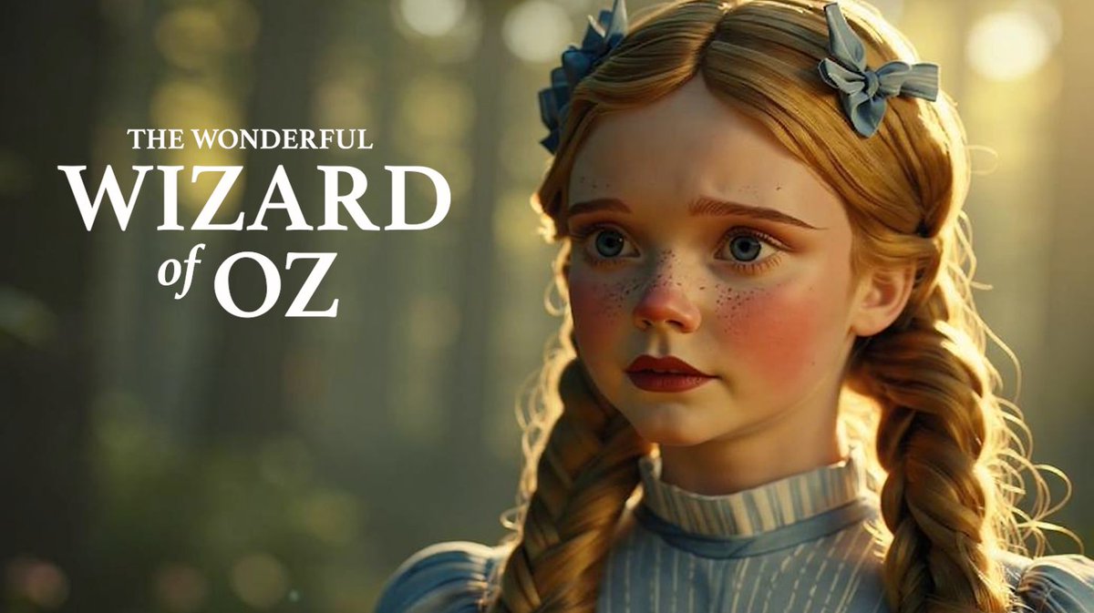 aiwizardofoz's tweet photo. My AI film adaptation of The Wonderful Wizard of Oz premieres today at 3 PM.

Based on the original 1900 story by L. Frank Baum.

20 minutes. AI-created. Public domain.

Set a reminder 👇
Today 3pm CT
#wizardofoz #AiFilm https://t.co/XtD3WexJ6o