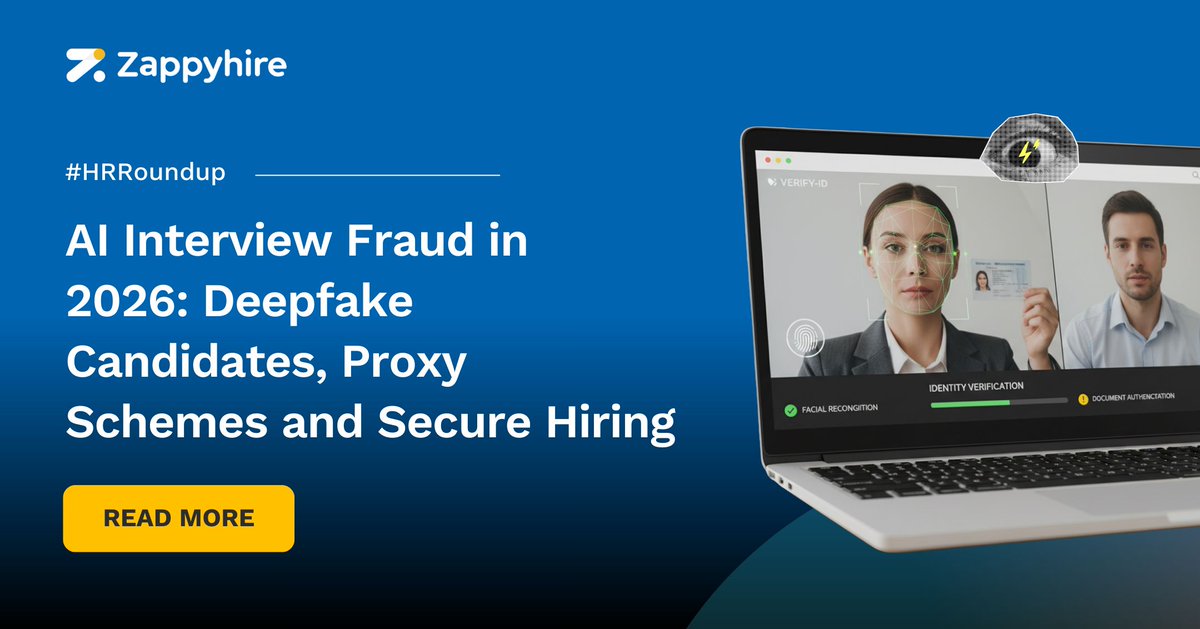 Hiring in 2021 - “Can this candidate answer our questions?” 
Hiring in 2026 - “Is this even a real candidate?” 

The latest edition of HR Roundup covers how AI-driven interview fraud works and what a fraud-resistant hiring playbook looks like. 

🔗 linkedin.com/pulse/ai-inter…