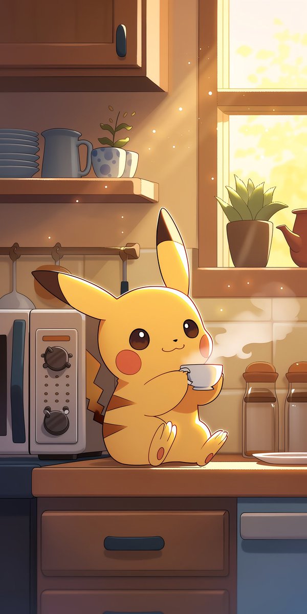 sakurihchan's tweet photo. Si compartes este Pikachu cafetero te recarga la energía para lo que queda de semana.

Buenos días 💛 https://t.co/xVWnqEKXuK