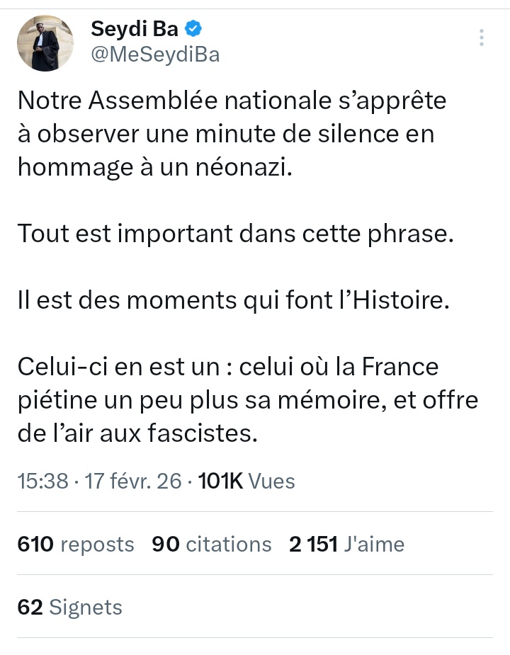 AmauryBucco's tweet image. Voilà où mène la déshumanisation voulue par l'extrême gauche à coup d'étiquettes infamantes. Cet avocat débutant, dont le job est de défendre les intérêts personnels de criminels ou délinquants présumés, en vient a cracher sur le corps fumant d'un jeune de 23 ans tué sur un…