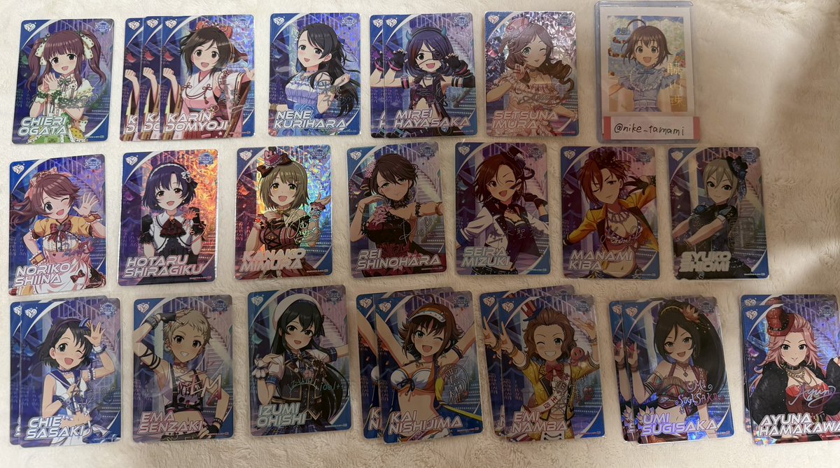 ［交換］カードフォリオ シンデレラガールズ
vol.3

譲) ☆智絵里 歌鈴 ネネ ☆美玲 雪菜 ☆法子 ☆ほたる ☆かな子 礼 聖來 真奈美 ☆周子 ☆千枝 恵磨 ☆泉 櫂 笑美 海 愛結奈

求 珠美 ∞ >仁奈 美優 各2枚> 若葉 1枚 または1枚500円＋送料

☆は交換のみ

京都会場 大阪手渡し可能です