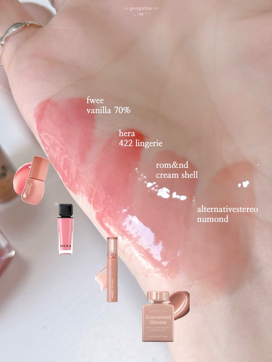 ลิปกลอสที่พกติดกระเป๋าตลอดสลับๆหยิบใช้ทาคอมโบกับอะไรก็สวย วันไหนอยากได้สดใสๆหน่อยใช้ fwee / hera วันไหนอยากได้ลุคนัวๆใช้ rom&amp;nd / alternativestereo