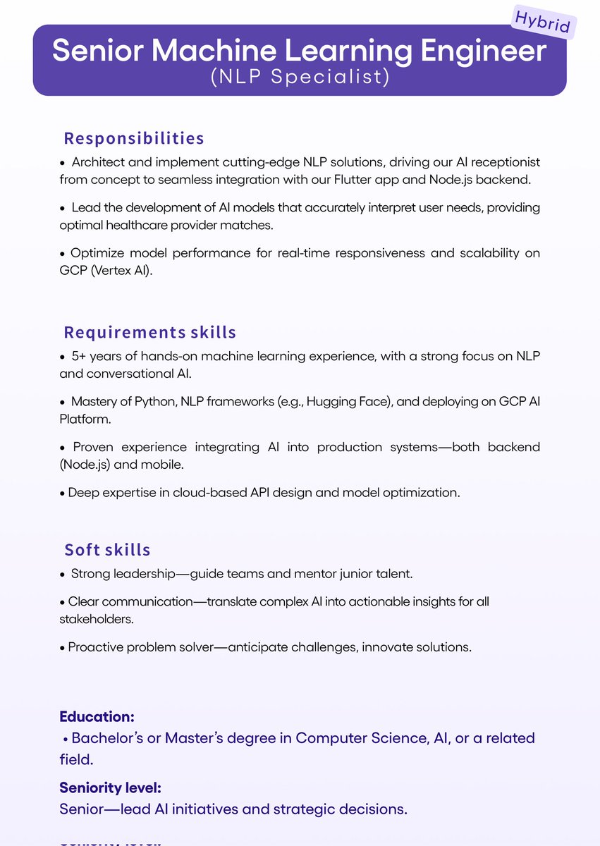 استخدام Senior #Machine_learning Engineer در یک شرکت بین‌المللی (حوزه پزشکی)
#ریتوییت_لطفا