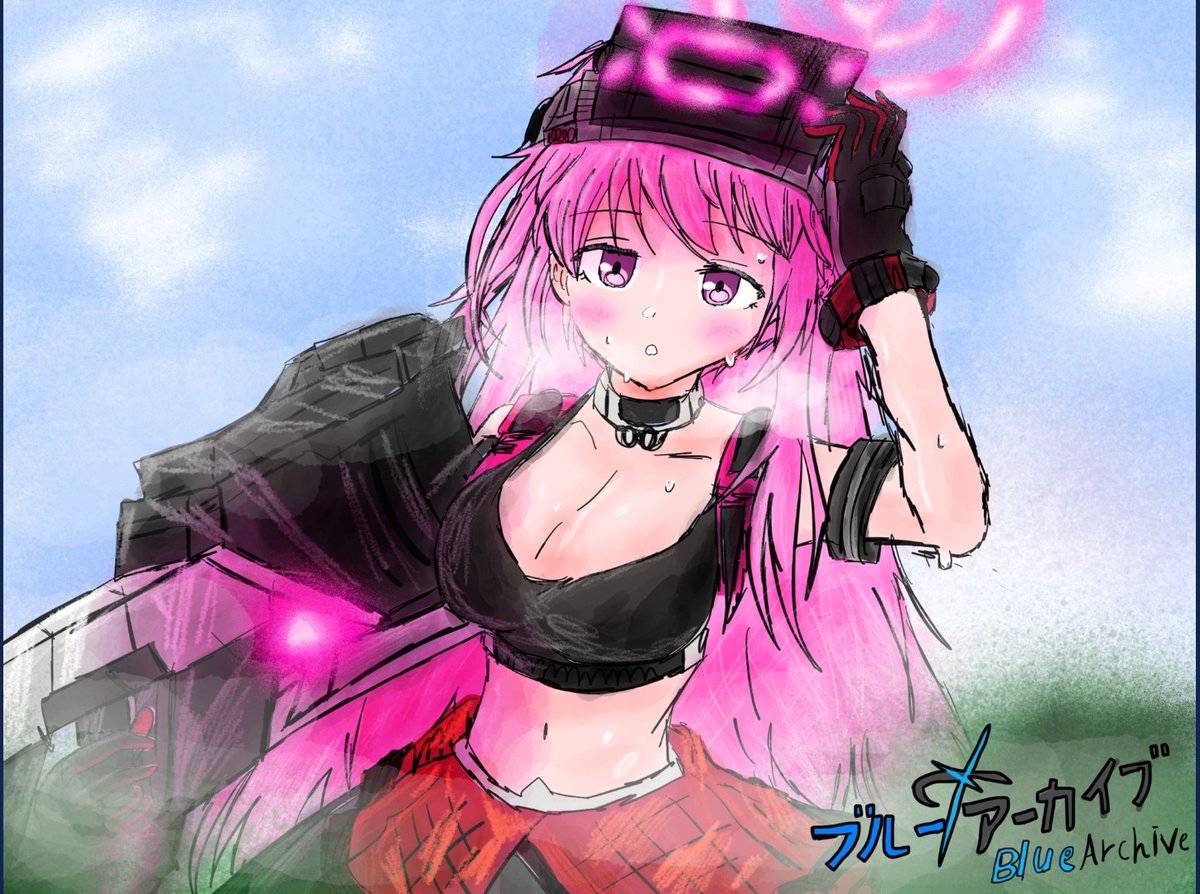 同人手描きイラスト【ブルアカ／エイミ(臨戦)】ブルーアーカイブ