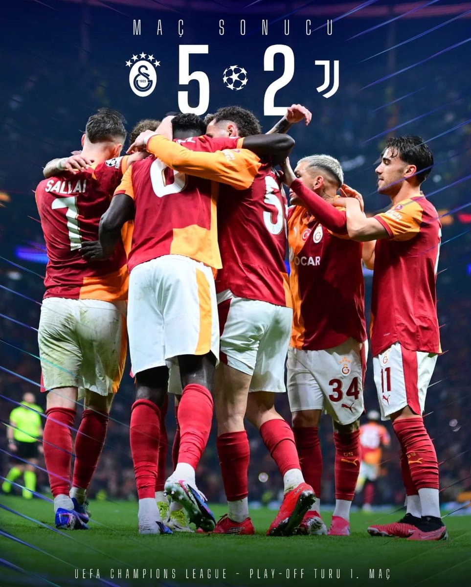 Galatasaray 5 - Juventus 2 
Tebrikler Galatasaray ⭐️⭐️⭐️⭐️⭐️