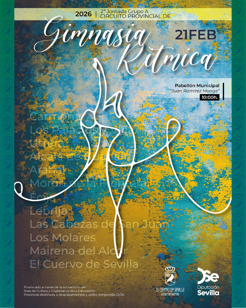 😜 Recuerda que este fin de semana #ElCuervoDeSevilla gira en torno a la Gimnasia Rítmica. Te esperamos en el 📍Pabellón Municipal "Juan Ramírez Monje"