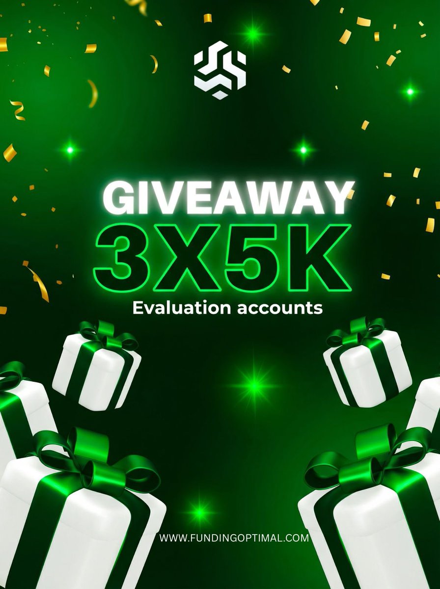 🎁 FUNDINGOPTIMAL GIVEAWAY 🎁

3× $5,000
Rules:
✅ Follow
<a href="/FundingOptimal/">FundingOptimal</a>
<a href="/jekzcharlez/">𝐉𝐞𝐤𝐰𝐮.🤏1/222</a>
<a href="/PropTradingHQ/">Prop Trade Hub</a>
<a href="/Zankaeffect1/">zanka effect 📸</a>
✅ Like &amp; RT this post
✅ Tag 3 friends in the comments
✅ Join our Discord:
discord.gg/rabvR7KQ8H

🏆 3 winners will be selected.
Winners announced in 3 days.