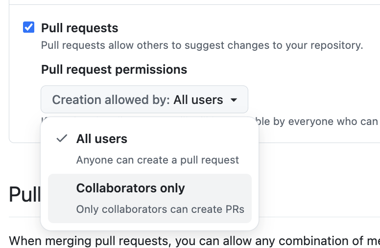 uwukko's tweet photo. you know it's bad if github had to add an option to limit PRs to collaborators only https://t.co/yJ9g7hsrx5