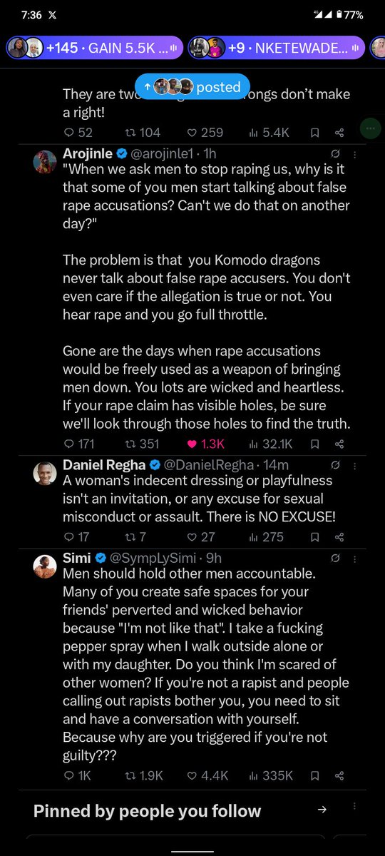 Why is my Timeline this way? 

Simi I was streaming your songs recently 
I think I should stop 
But nevertheless both Rapist and Rape Accusers should be judged according