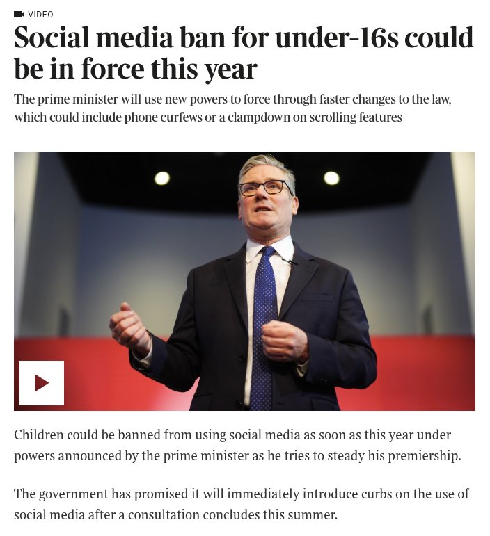 Secondo Starmer i quindicenni non sono abbastanza grandi per usare i social media, ma i bambini di 5 anni sono abbastanza grandi per scegliere il proprio genere.

Dov’è la logica in tutto questo? 🤡