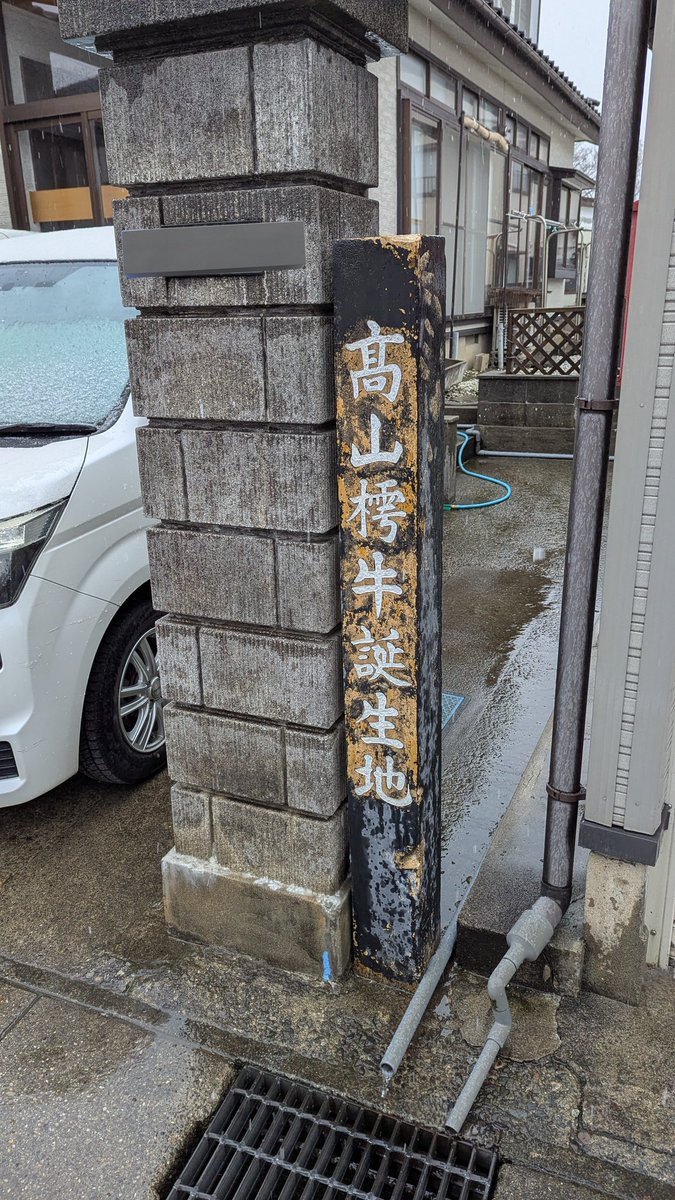 降りしきるみぞれの中、たまたま発見。