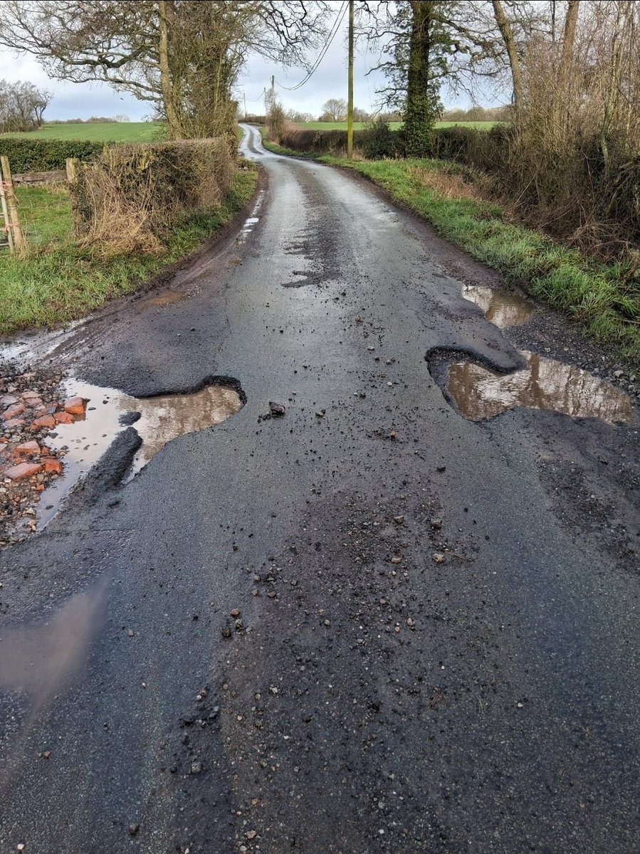 BlockchainLimey's tweet photo. @sharrond62 One of the many roads abandoned by the council around our village. There's not one 'safe' route out anymore. https://t.co/6xTlsDp6ng